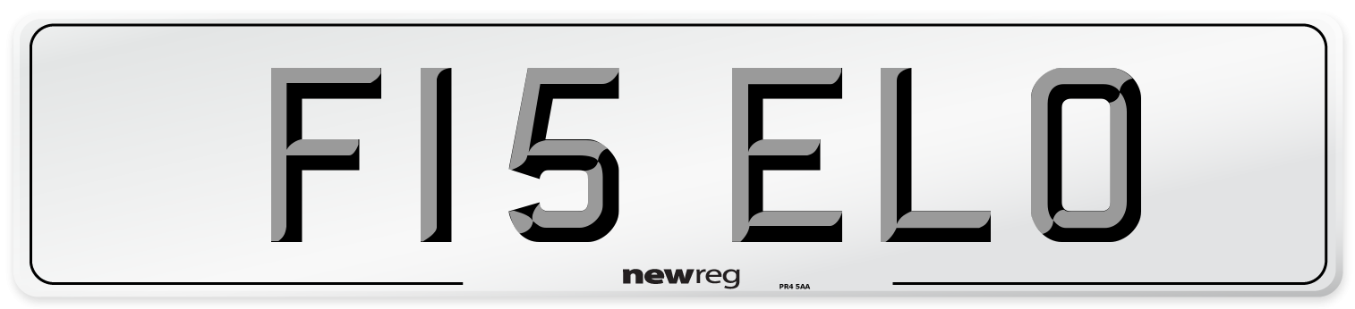 F15 ELO Number Plate from New Reg